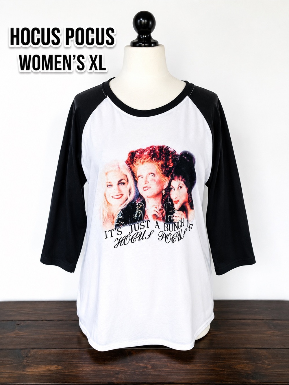 Hocus Pocus Women’s XL Raglan Tee Sanderson Sisters Shirt
